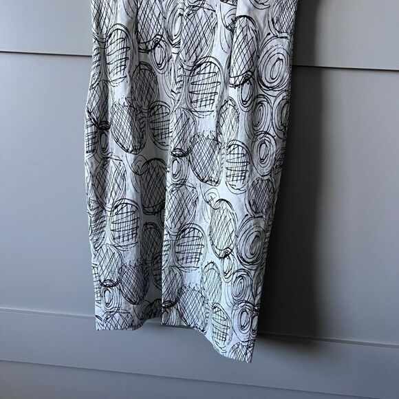 Pamela Milano Dress Women XS Geometric Beige Black Fit & Flare Made in Italy EUC - Picture 4 of 14